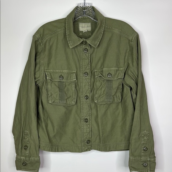 American Eagle Outfitters Tops - American Eagle Green Utility Button Camp Military Shirt Size Medium